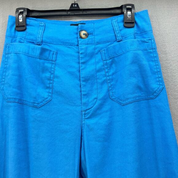 NWOT Maeve by Anthropologie Pants Women's 27/4 Blue The Colette Wide Leg Boho - Picture 2 of 13